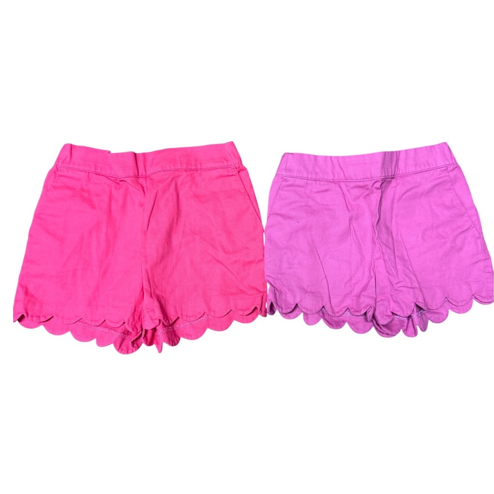 Crewcuts Girls Scalloped Hem Shorts Bundle Pink Magenta Size 10 Lot of 2